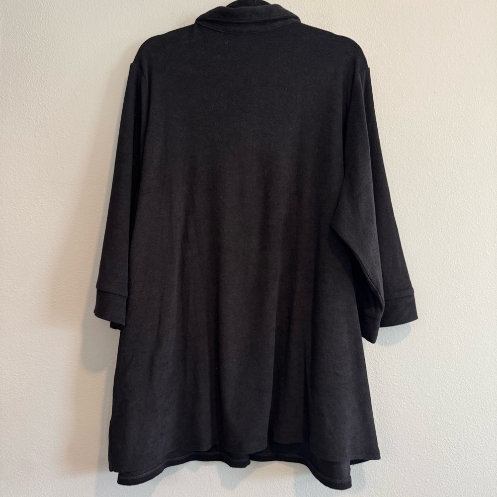 Belle Kim Gravel Beach Button-Up Shirt Pockets Poolside Terry Cloth Beach 2X - Picture 2 of 5